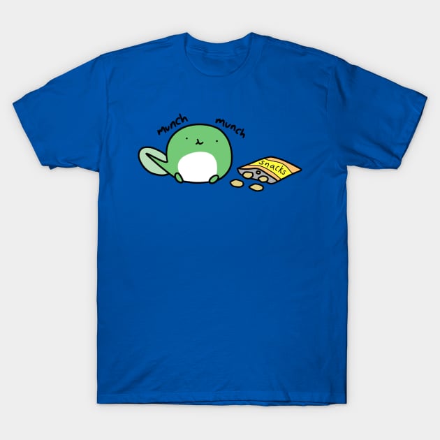 Tadpole Eating Snacks T-Shirt by saradaboru